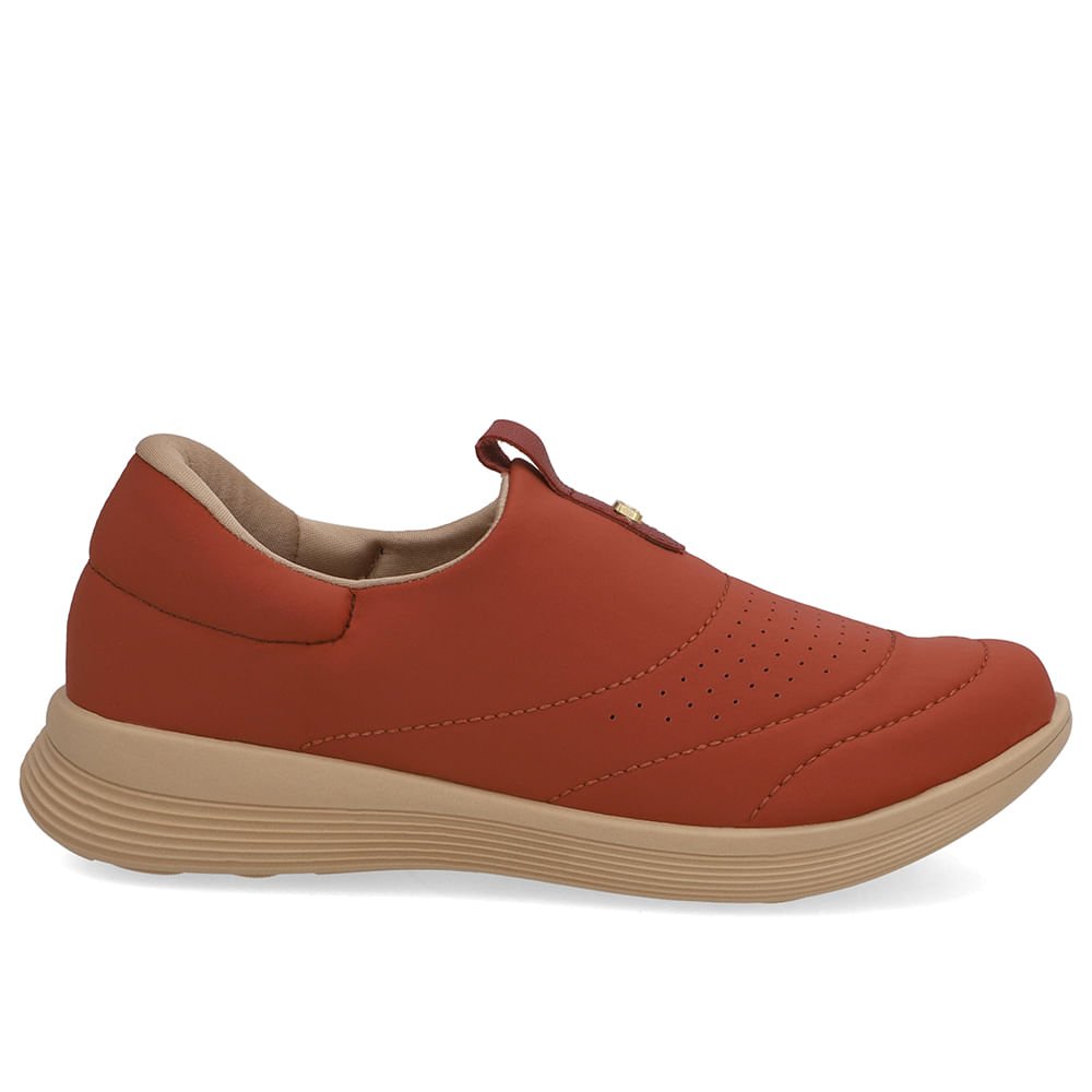 Tênis Slip On Elastano Vermelho