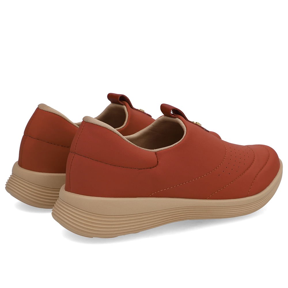 Tênis Slip On Elastano Vermelho Telha 3