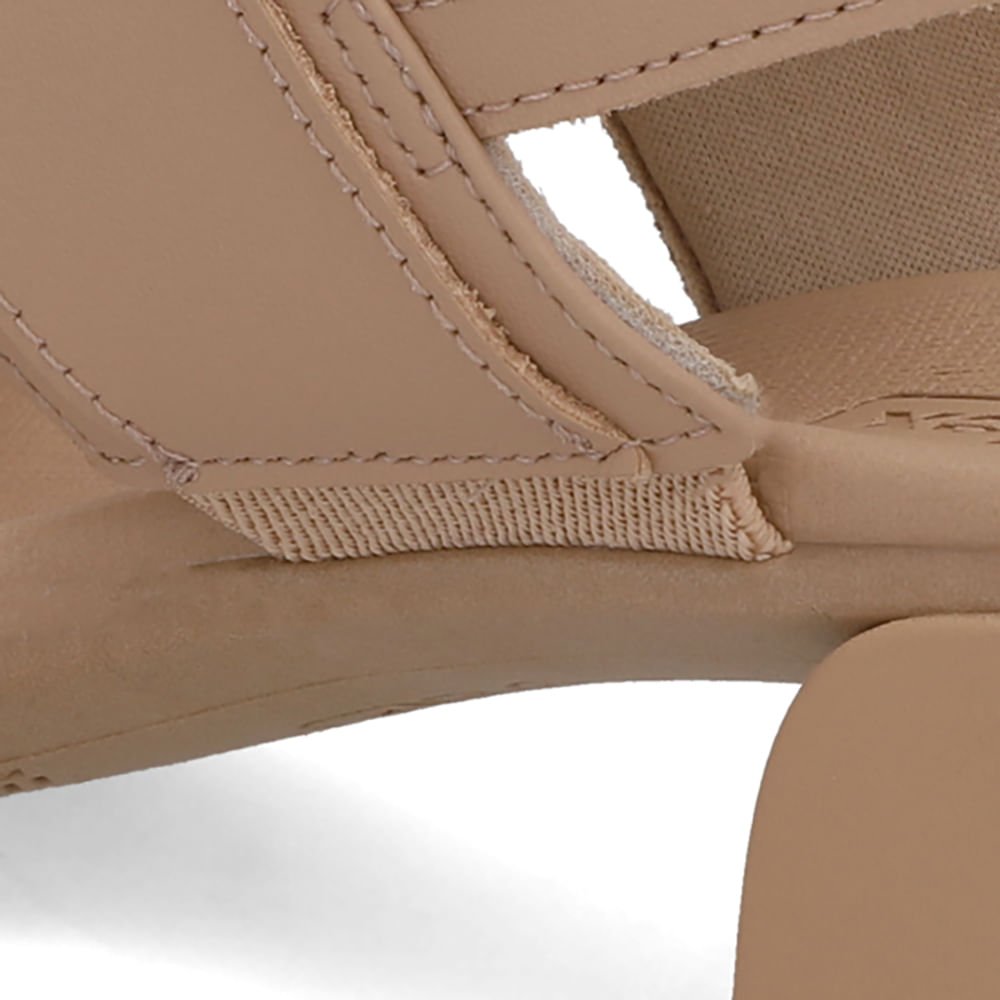 Sandália Bico Quadrado Couro Bege Nó Bege 4