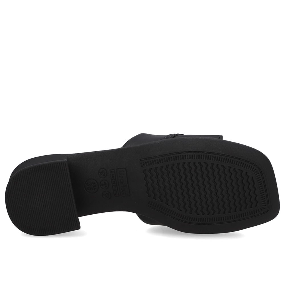 Tamanco Salto Bloco Couro Preto Bridão Preto 5