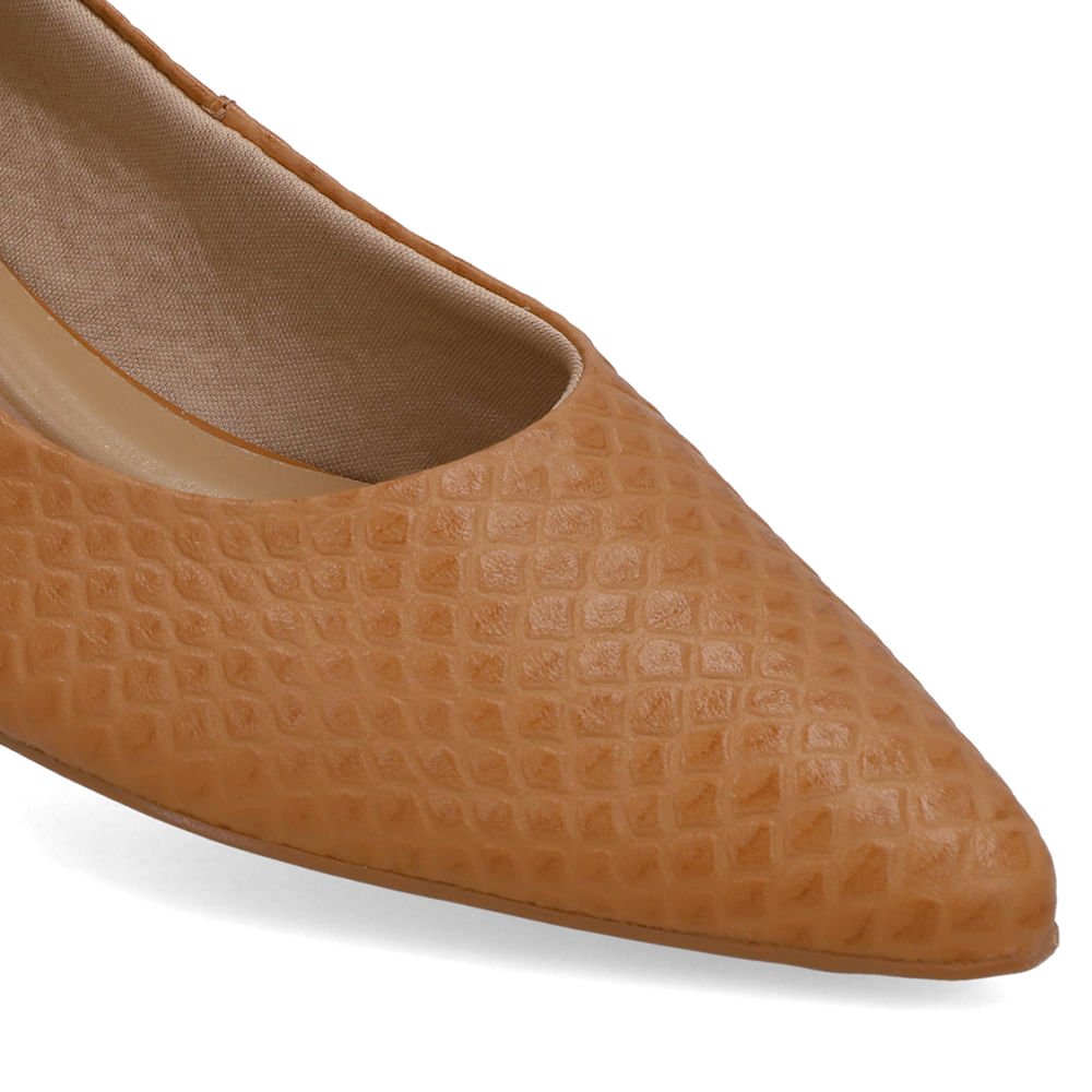 Scarpin Couro Marrom Básico Marrom 4