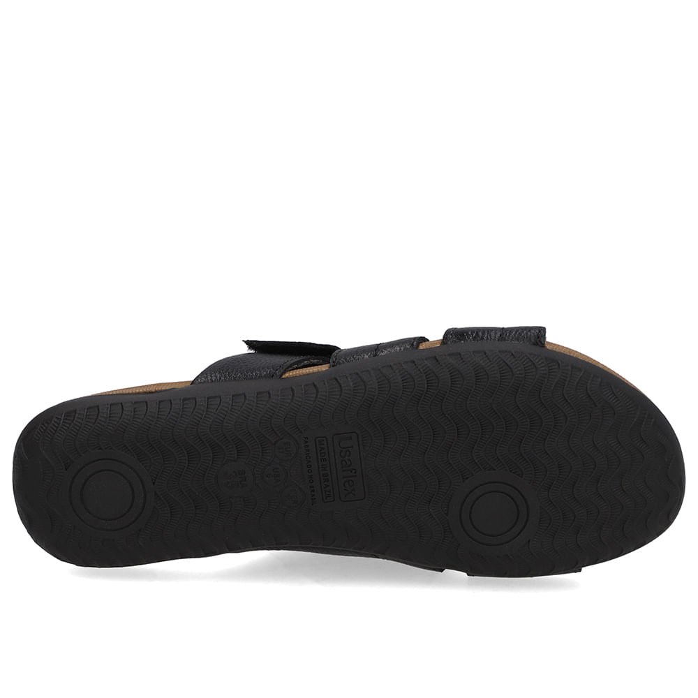 Tamanco Baixo Couro Preto Fecho-Flex Preto 5