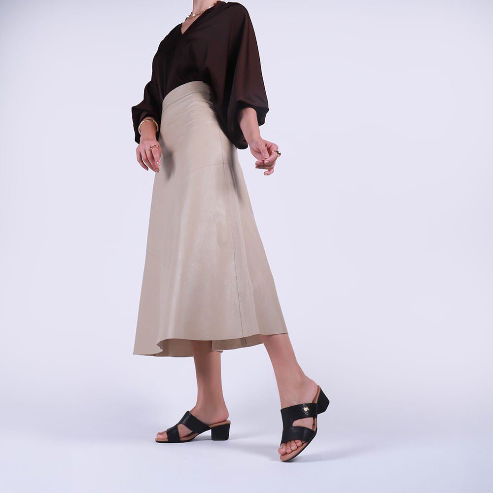 Tamanco Salto Bloco Couro Preto Preto 4