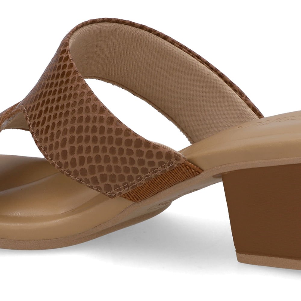 Tamanco Salto Bloco Couro Marrom Marrom 4