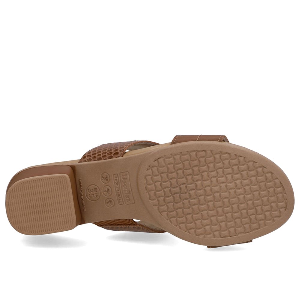 Tamanco Salto Bloco Couro Marrom Marrom 5