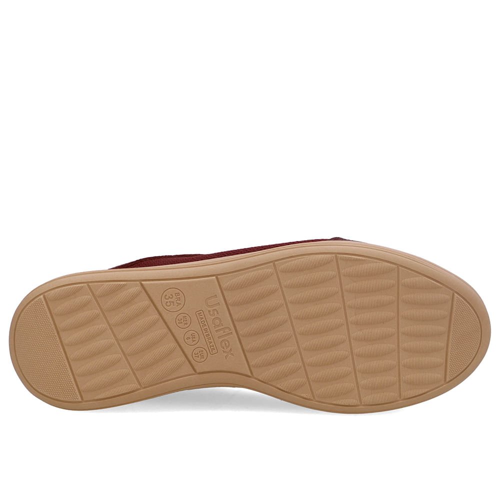 Tênis Couro Vermelho Lateral Tecido Vinho 5