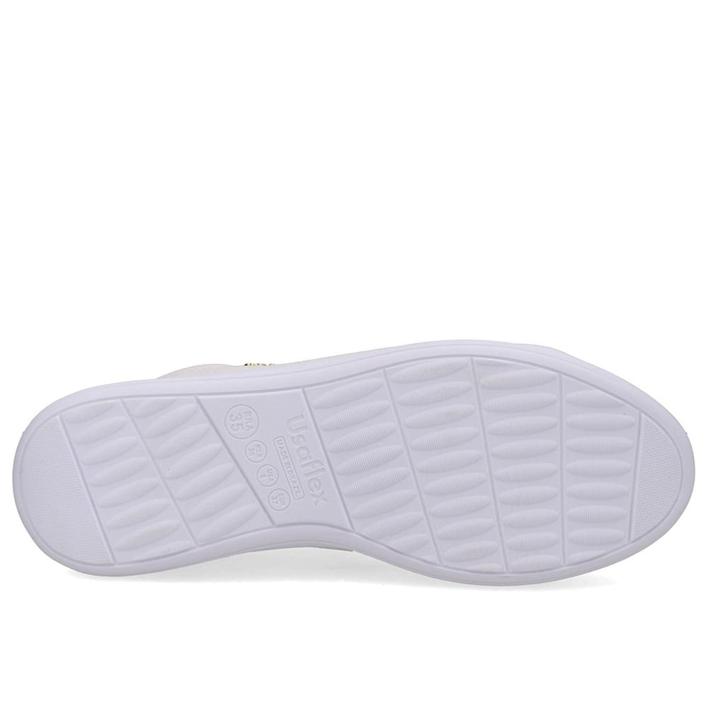 Tênis Couro Branco Zíper Lateral Branco 5