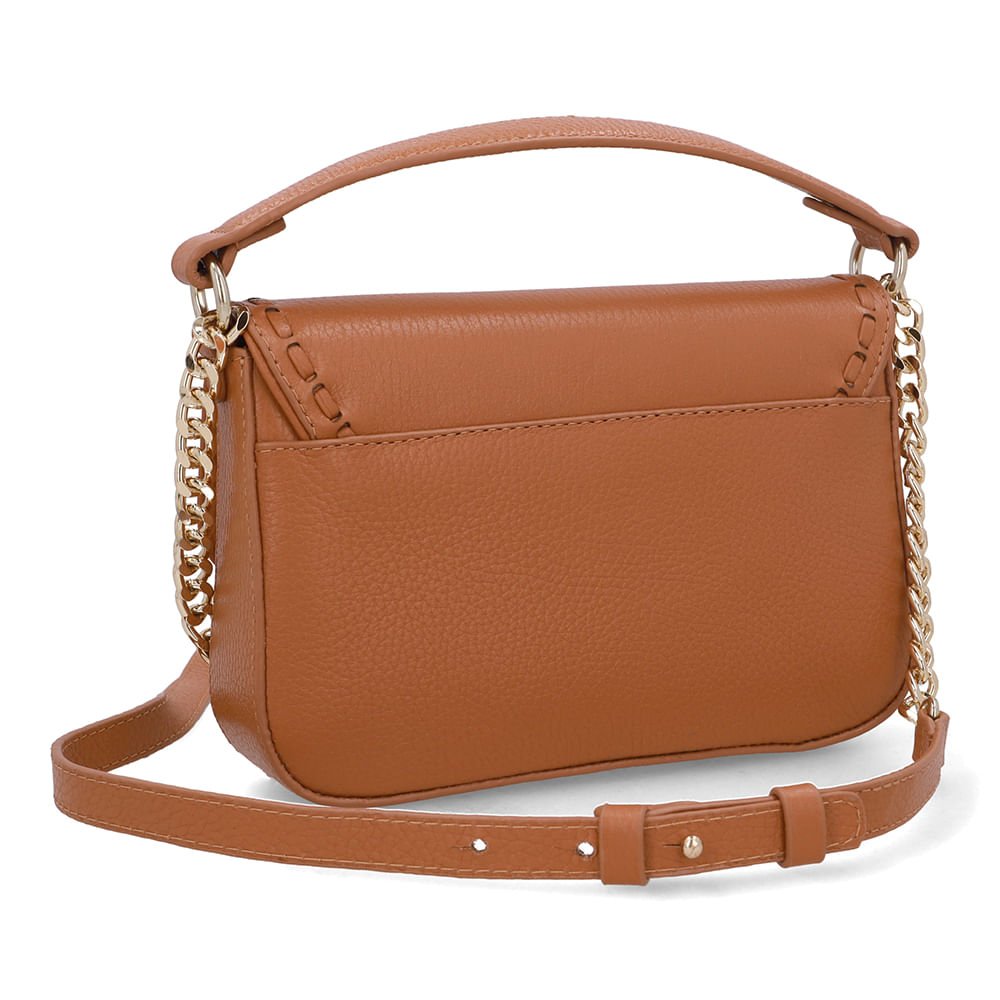 Bolsa Tiracolo Couro Marrom Pesponto Marrom 2