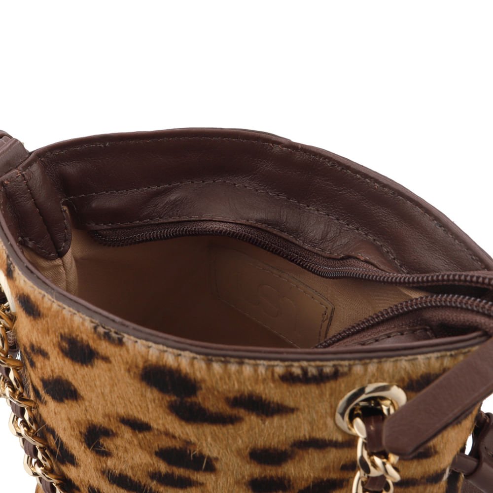Bolsa Tiracolo Couro Pelo Onça Onça 3