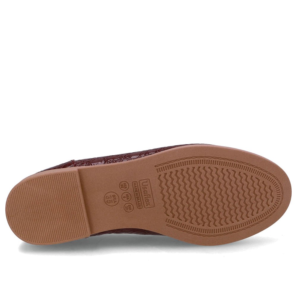 Loafer Couro Croco Vermelho Tira Monograma Vinho 5