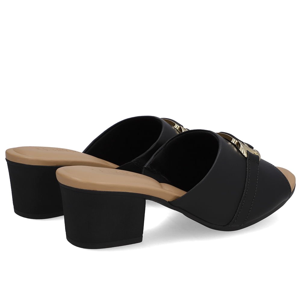 Tamanco Bico Redondo Preto Preto 3