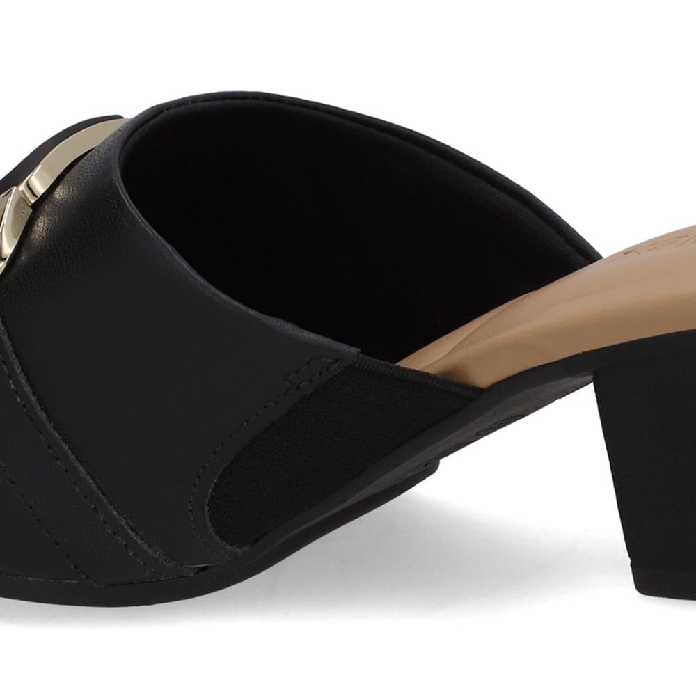 Tamanco Bico Redondo Preto Preto 4