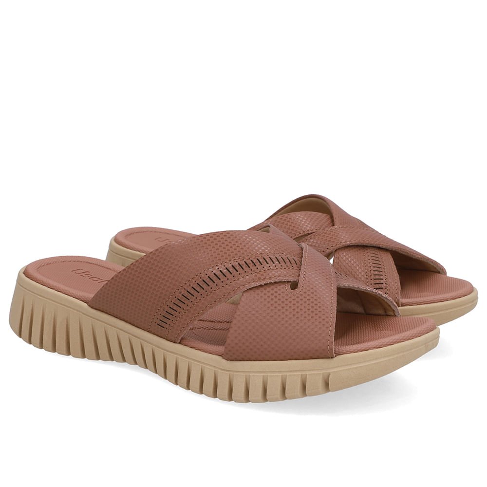 Tamanco Plataforma Couro Rosa Laser Rosa 2