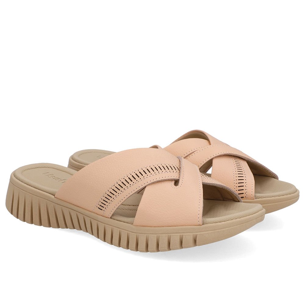 Tamanco Plataforma Couro Laranja Laser Pêssego 2