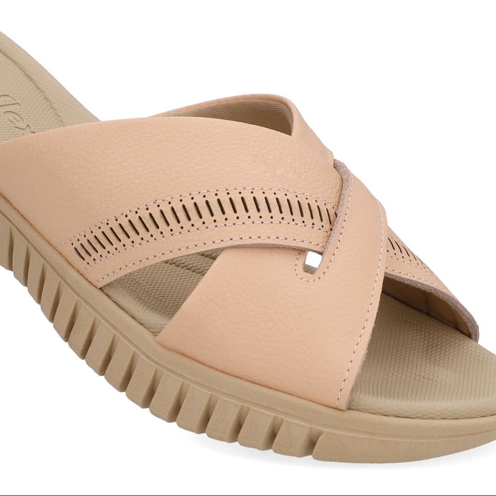 Tamanco Plataforma Couro Laranja Laser Pêssego 4