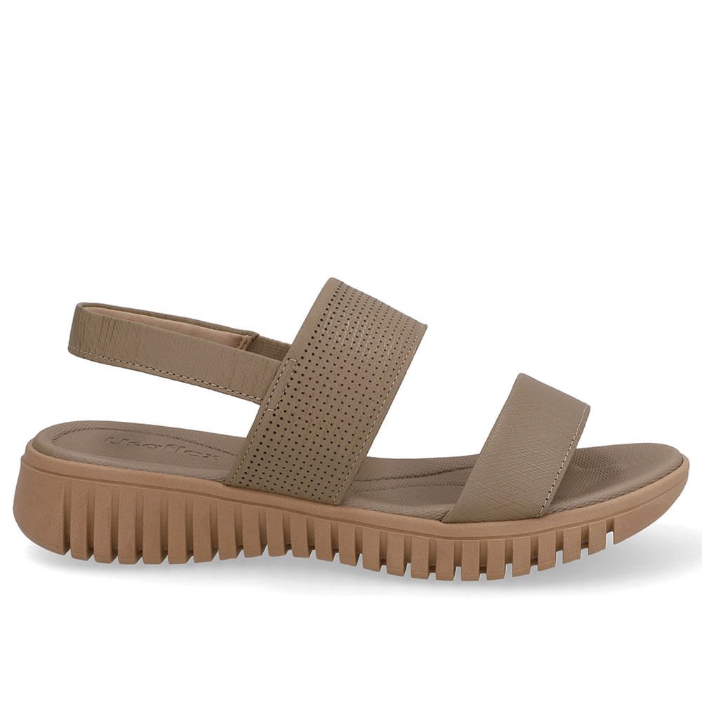 Sandália Plataforma Couro Marrom Laser