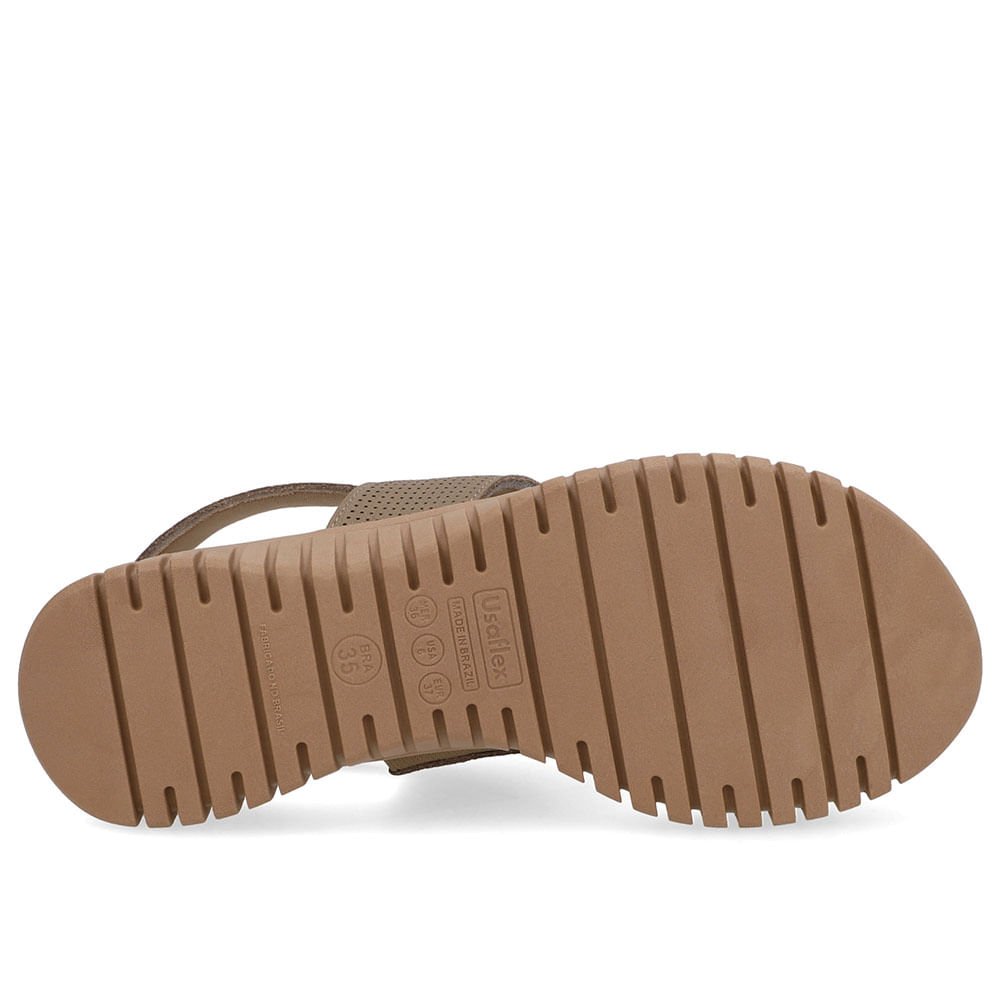 Sandália Plataforma Couro Marrom Laser Marrom 5