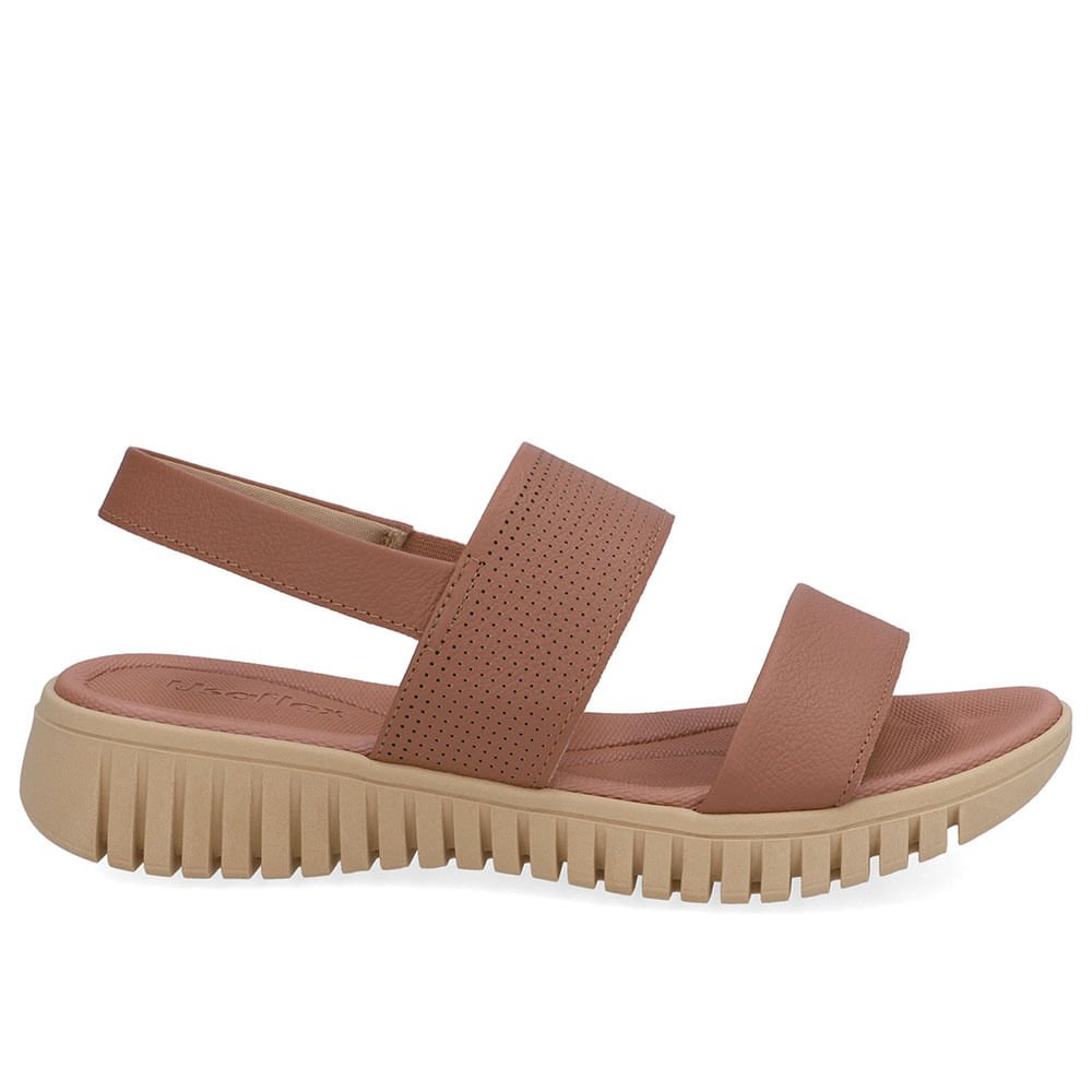 Sandália Plataforma Couro Rosa Laser