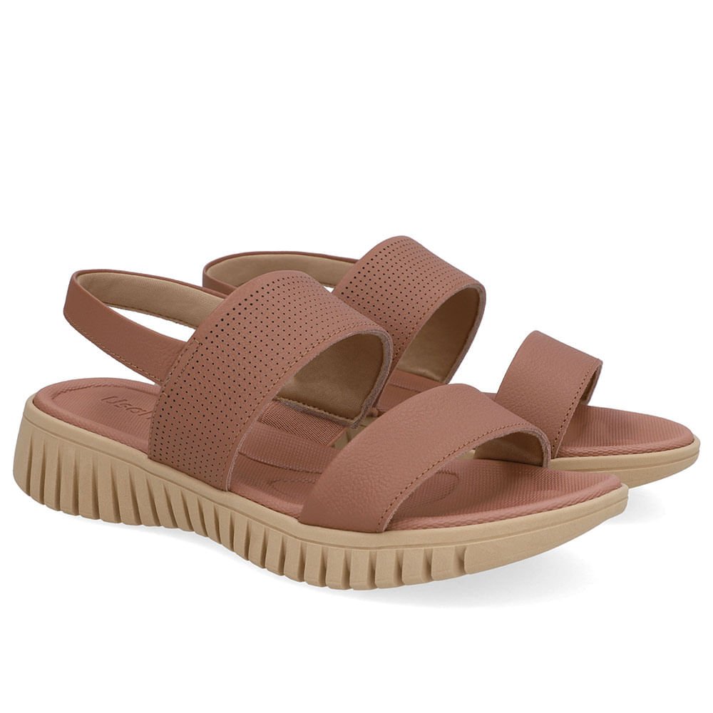 Sandália Plataforma Couro Rosa Laser Rosa 2