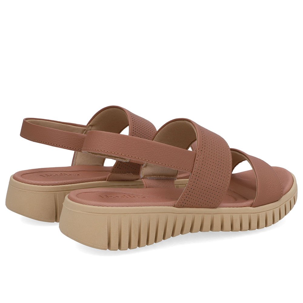 Sandália Plataforma Couro Rosa Laser Rosa 3