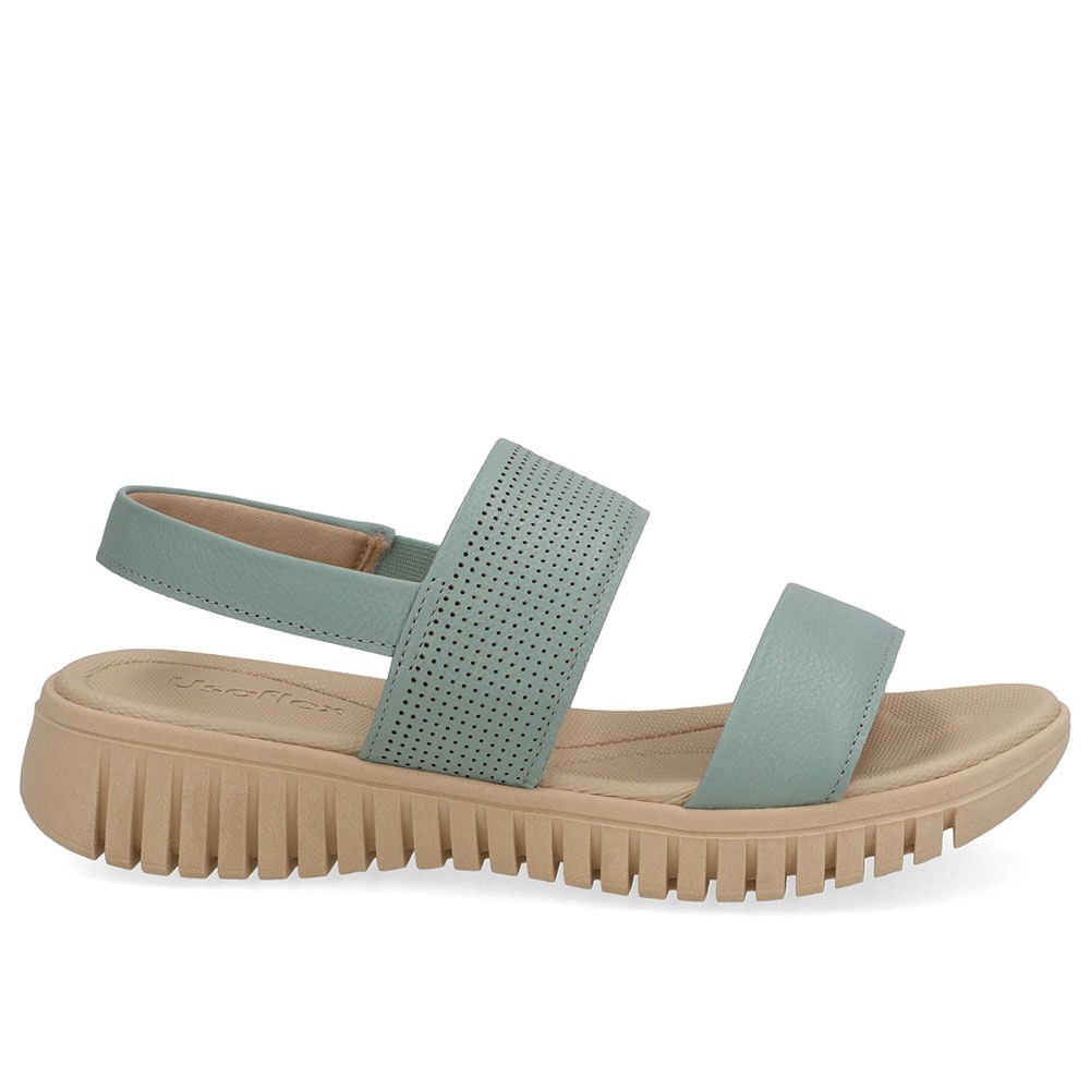 Sandália Plataforma Couro Verde Laser