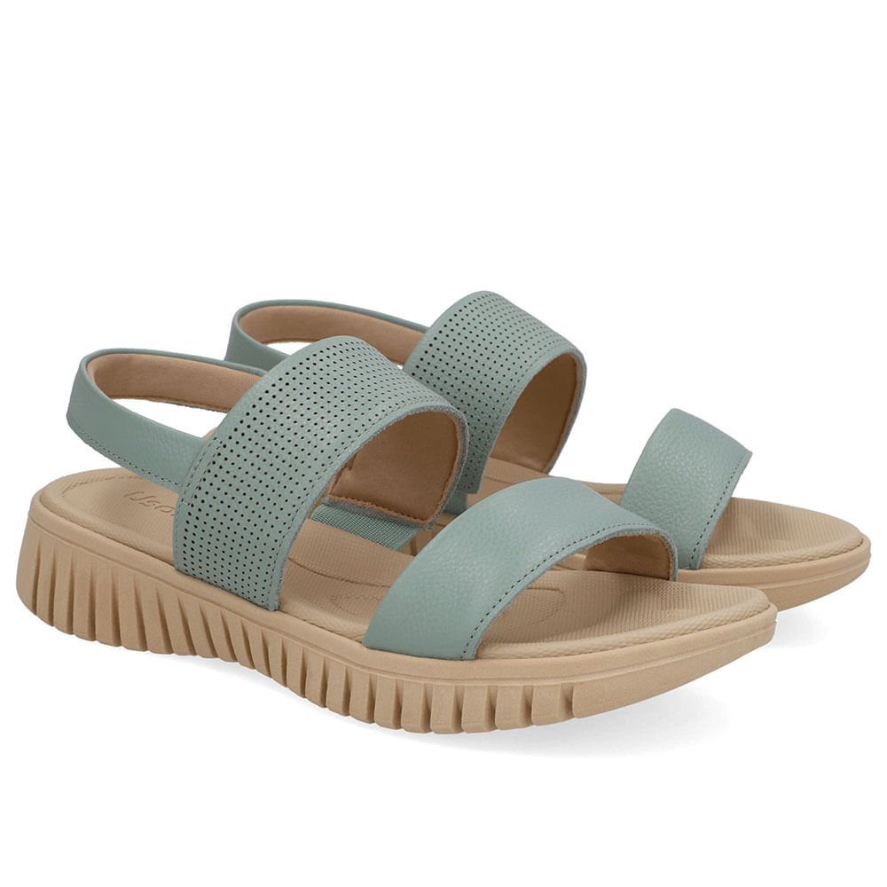 Sandália Plataforma Couro Verde Laser Verde 2