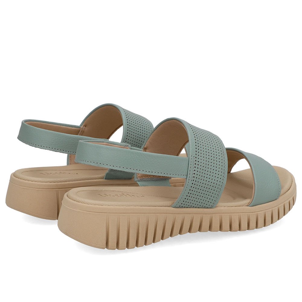 Sandália Plataforma Couro Verde Laser Verde 3