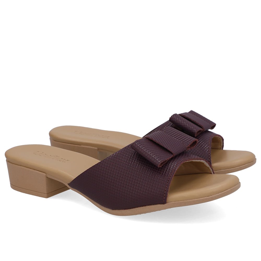 Tamanco Salto Bloco Couro Roxo Roxo 2