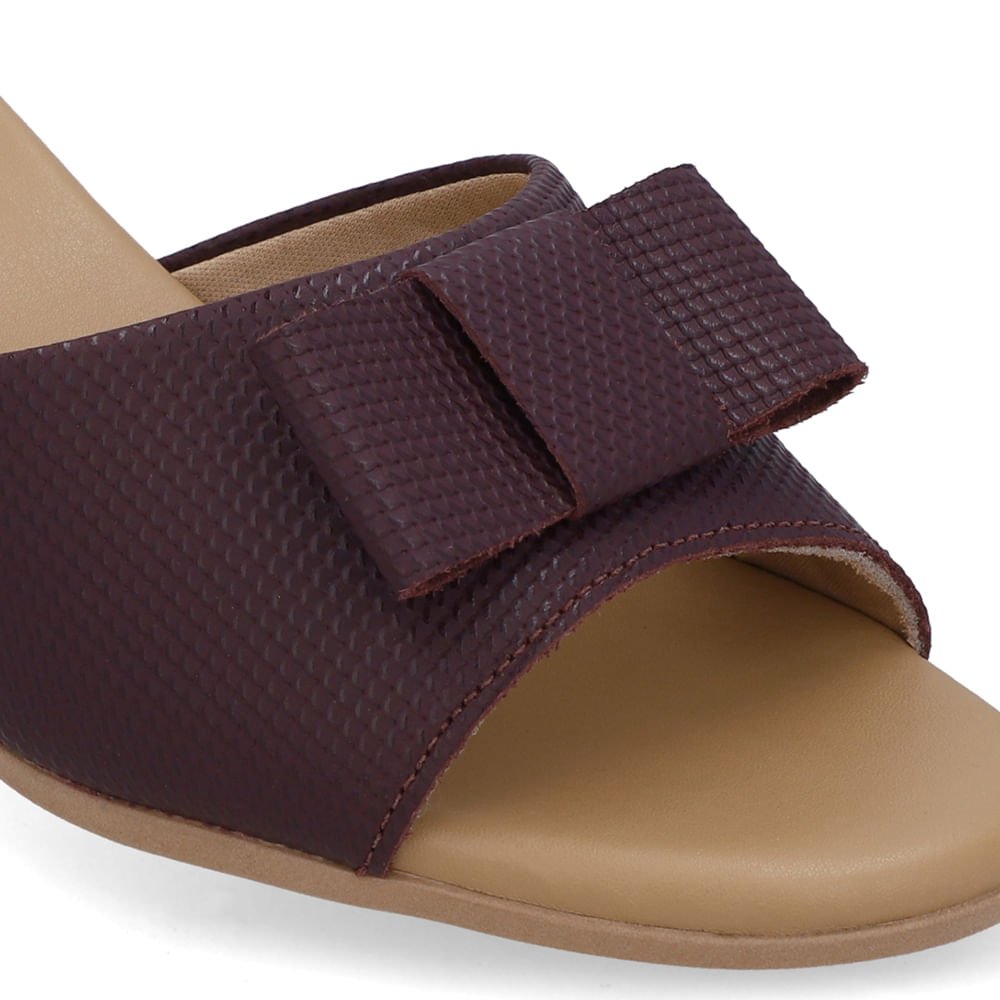 Tamanco Salto Bloco Couro Roxo Roxo 4