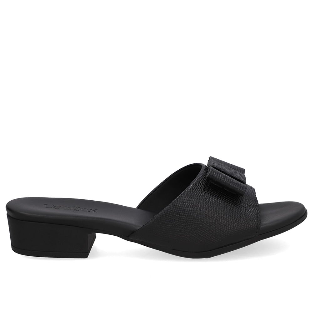 Tamanco Salto Bloco Couro Preto