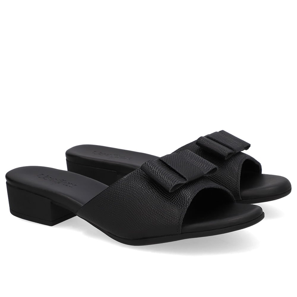 Tamanco Salto Bloco Couro Preto Preto 2