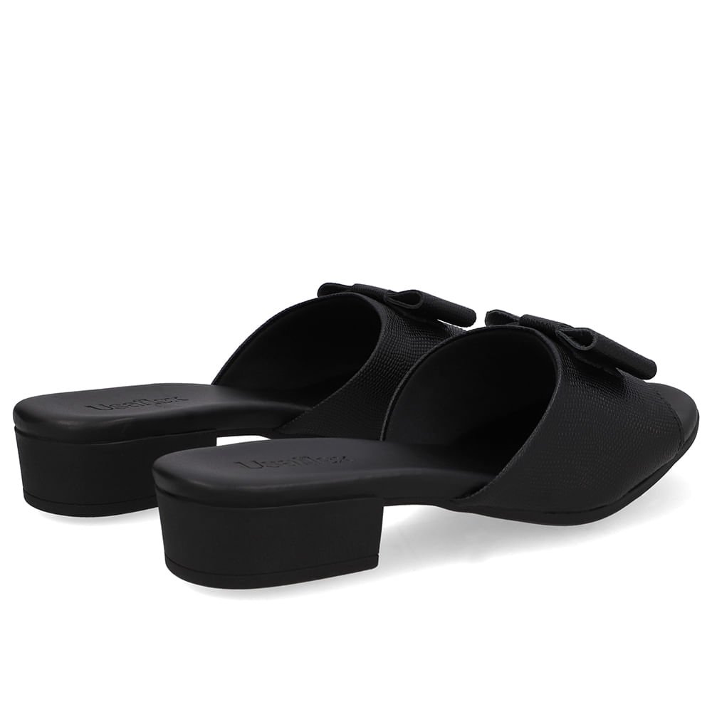 Tamanco Salto Bloco Couro Preto Preto 3