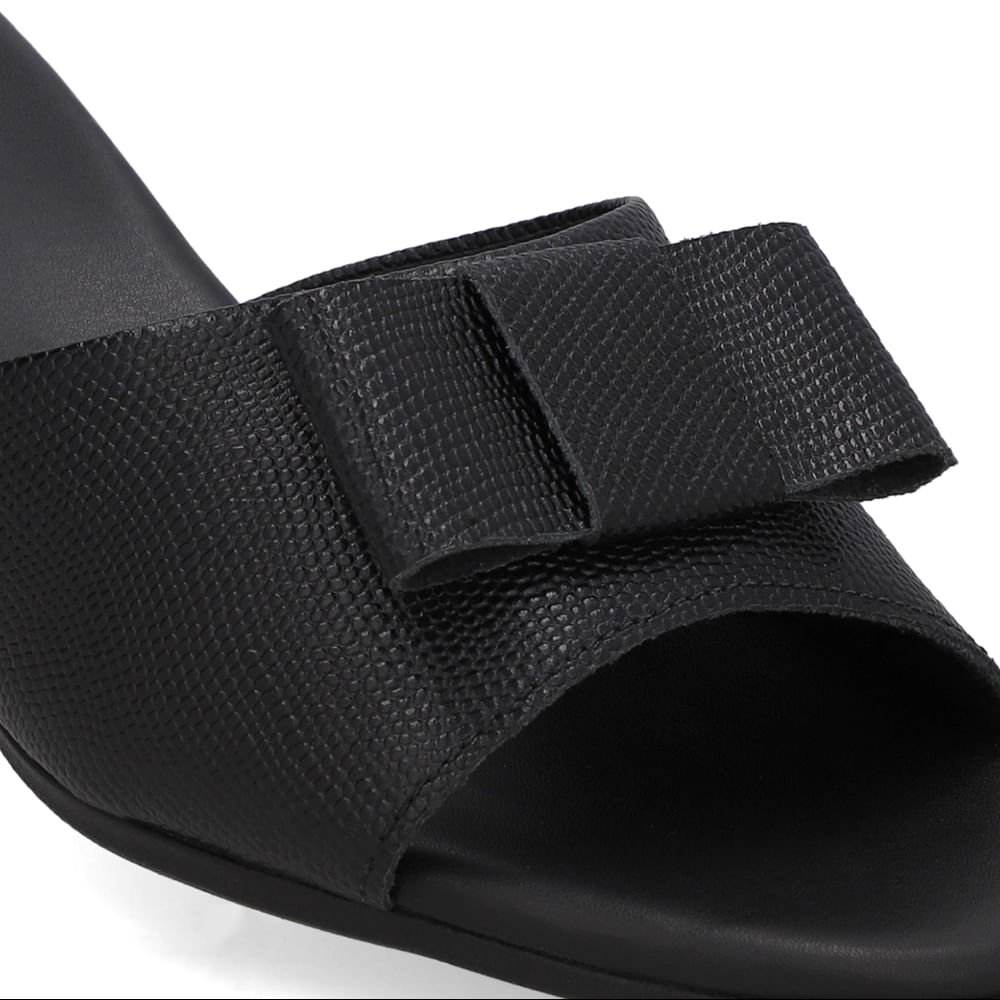 Tamanco Salto Bloco Couro Preto Preto 4