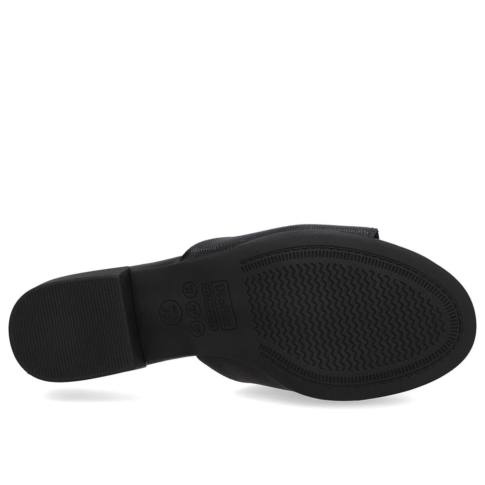 Tamanco Salto Bloco Couro Preto Preto 5