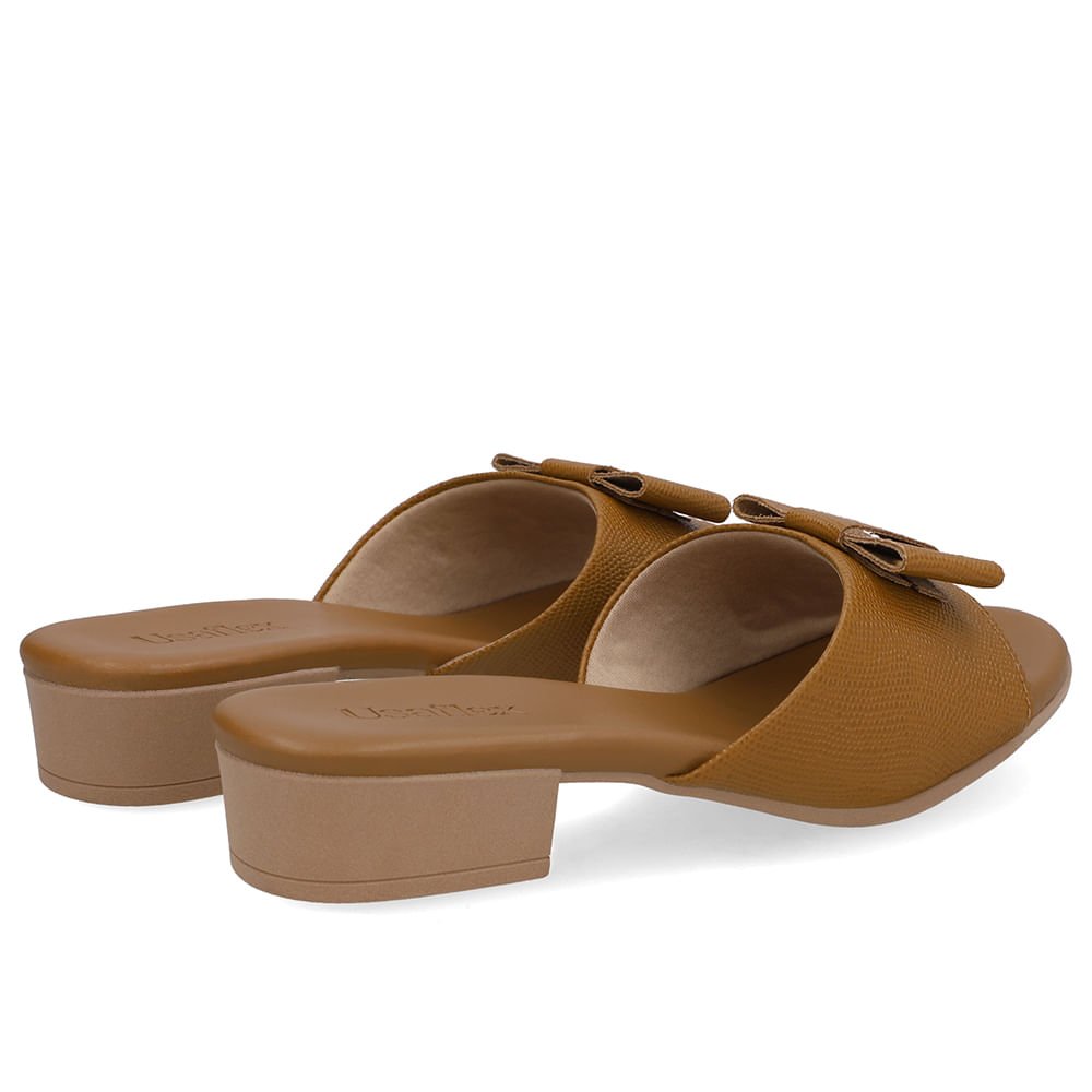 Tamanco Salto Bloco Couro Marrom Marrom 3