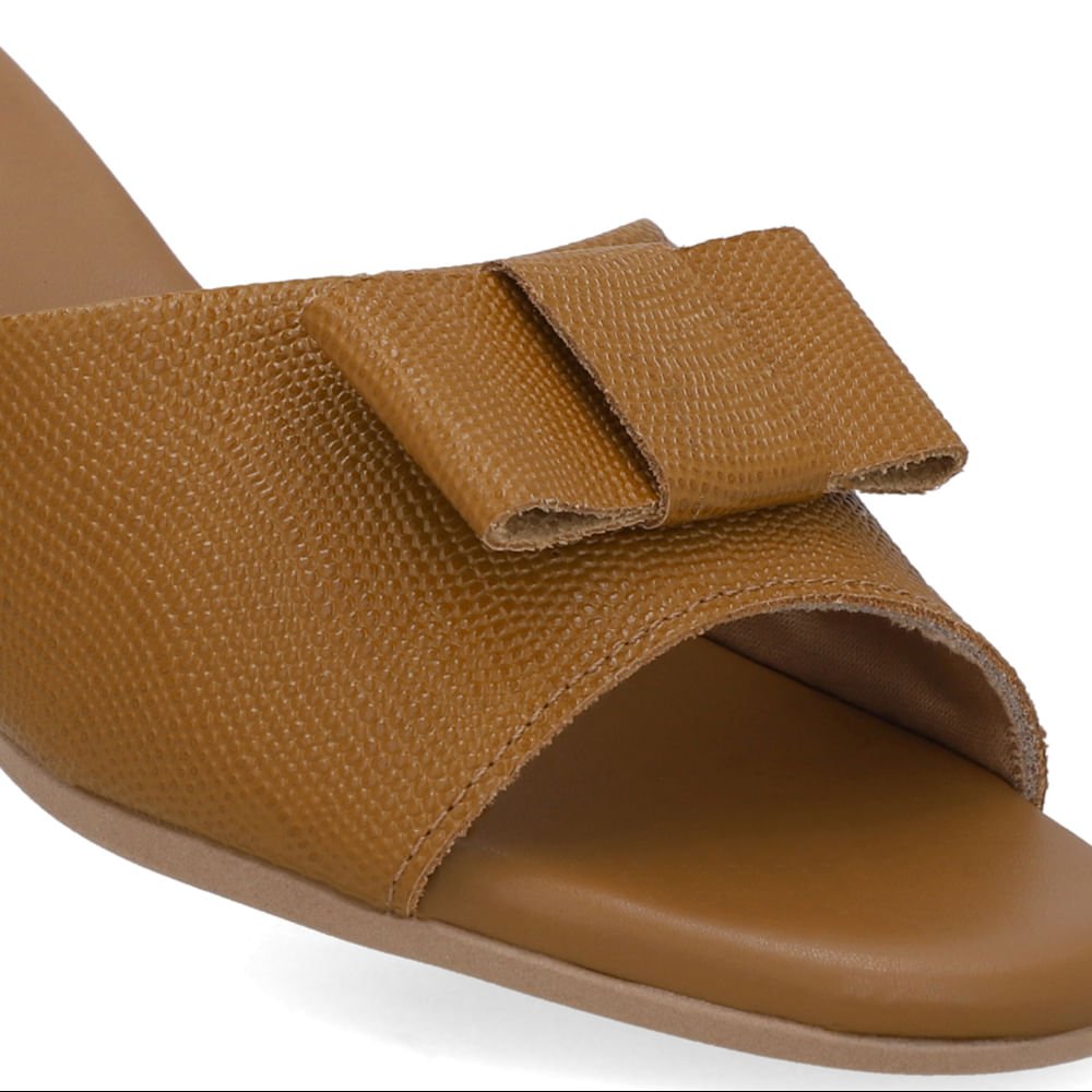 Tamanco Salto Bloco Couro Marrom Marrom 4