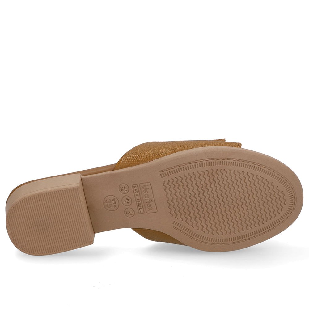 Tamanco Salto Bloco Couro Marrom Marrom 5