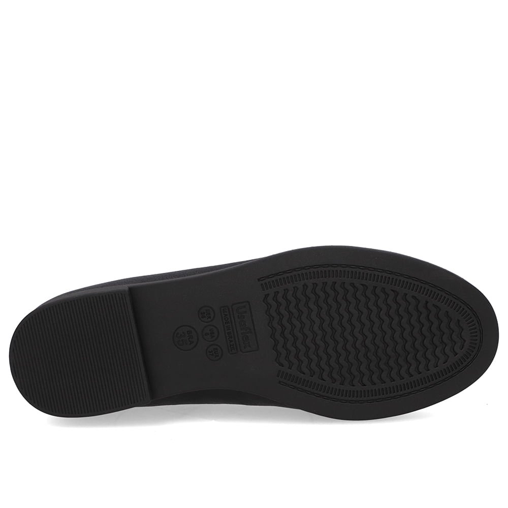Loafer Couro Preto Detalhe Pelo Preto 5