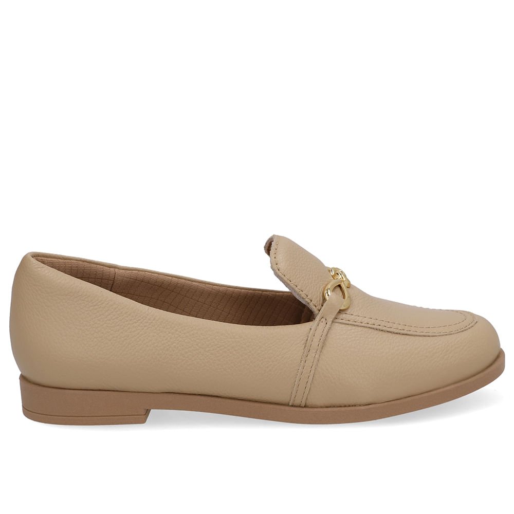 Loafer Couro Bege Bridão