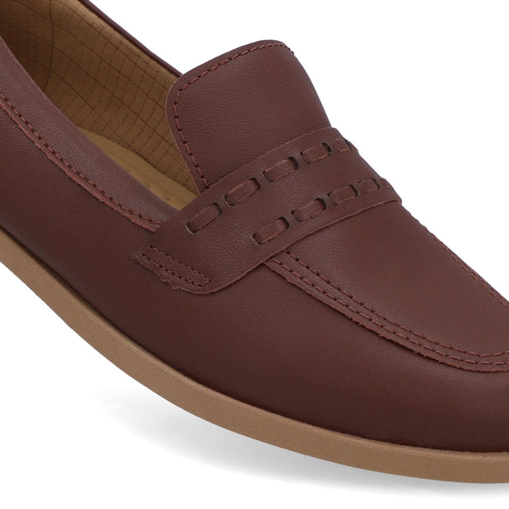 Loafer Couro Vermelho Pesponto Vermelho 4