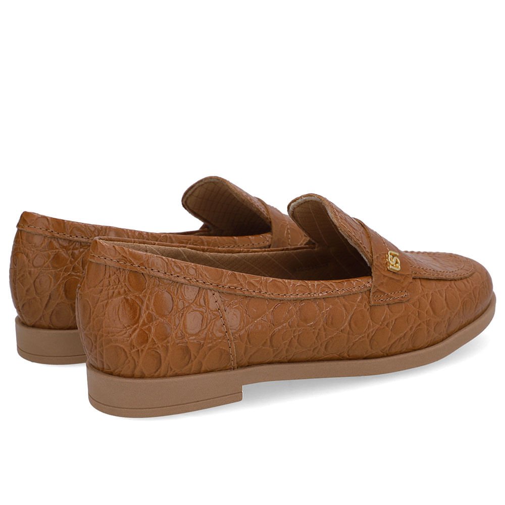 Loafer Couro Marrom Tira Monograma Marrom 3