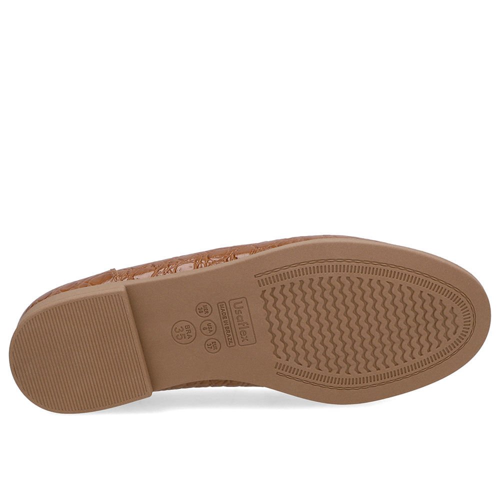 Loafer Couro Marrom Tira Monograma Marrom 5