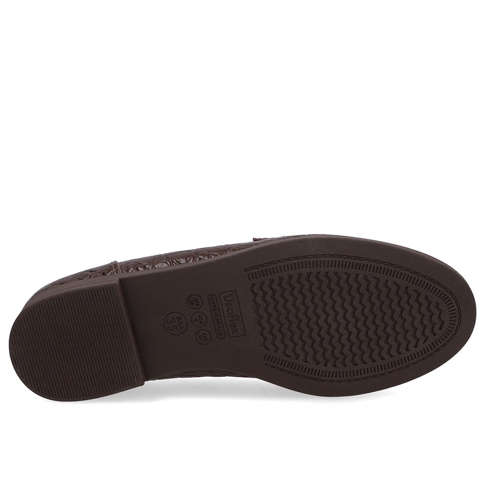 Loafer Couro Marrom Tira Monograma Marrom 5
