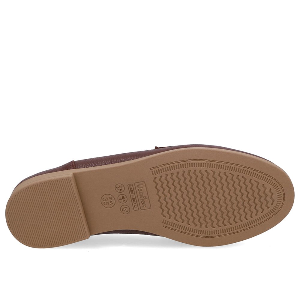 Loafer Couro Marrom Tira Monograma Marrom 5