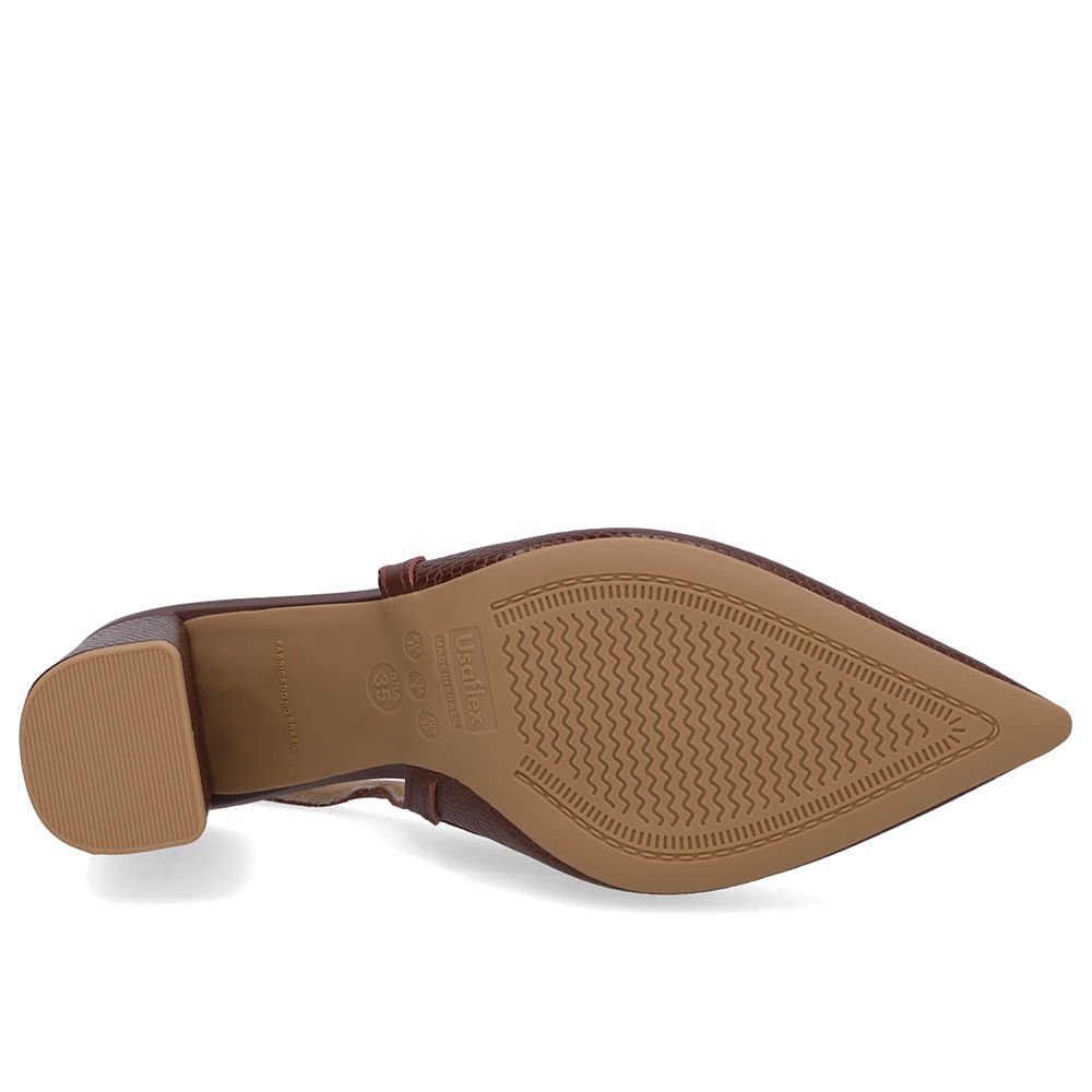 Slingback Vermelho Couro Bico Fino Vermelho 5