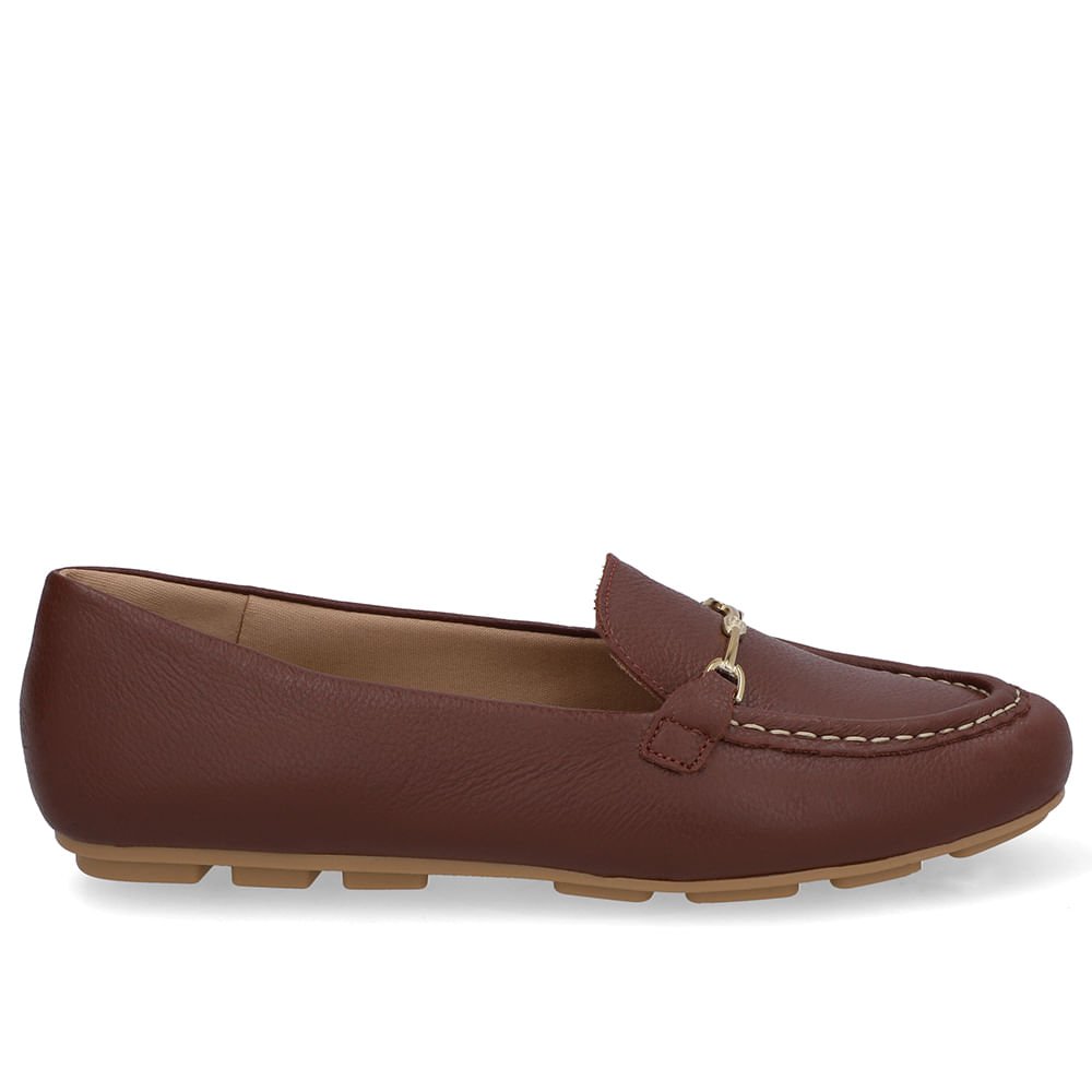 Mocassim Vermelho Couro Bridão