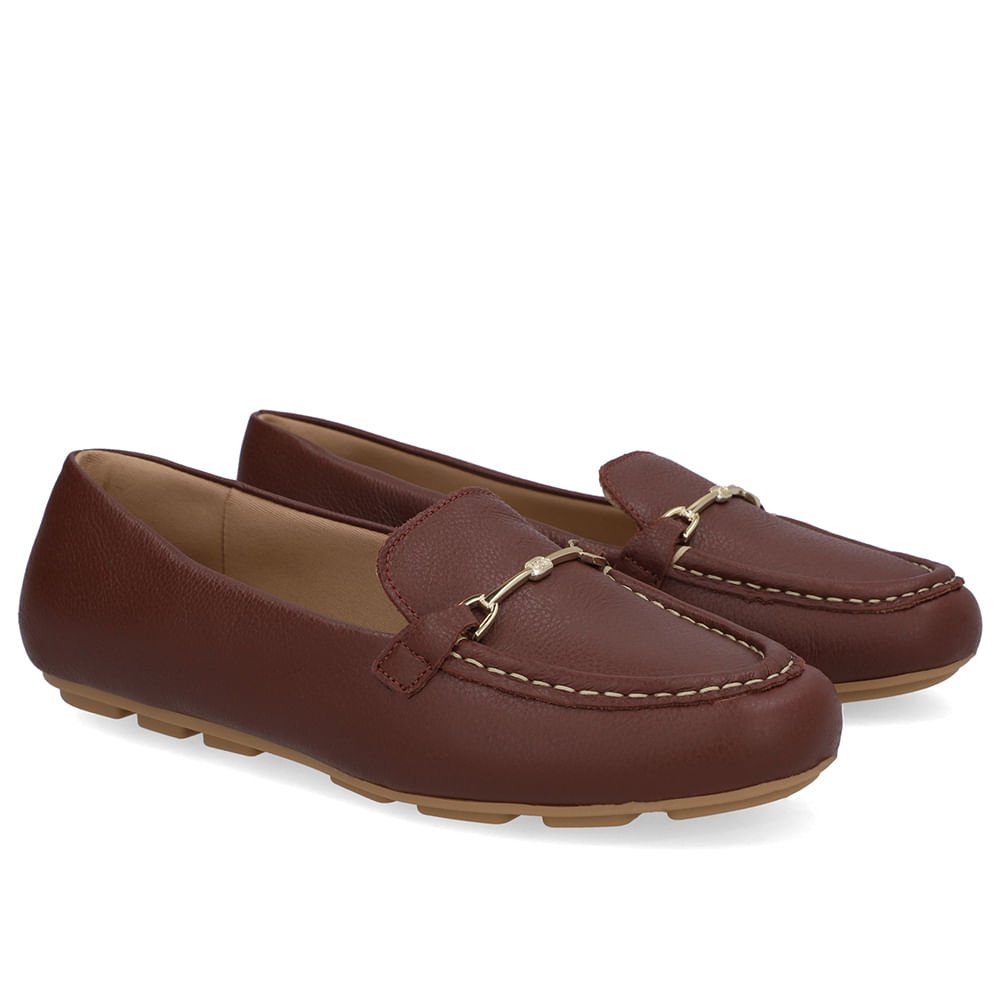 Mocassim Vermelho Couro Bridão Vermelho 2