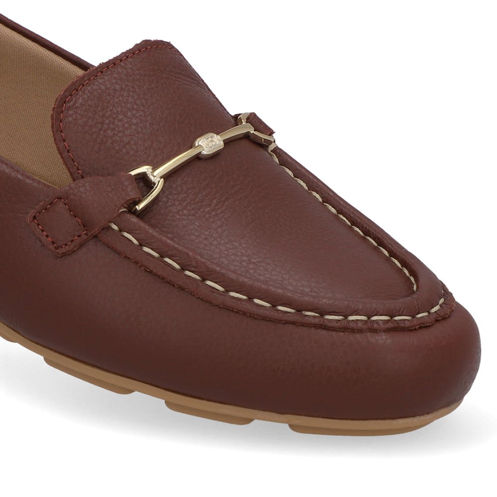 Mocassim Vermelho Couro Bridão Vermelho 4