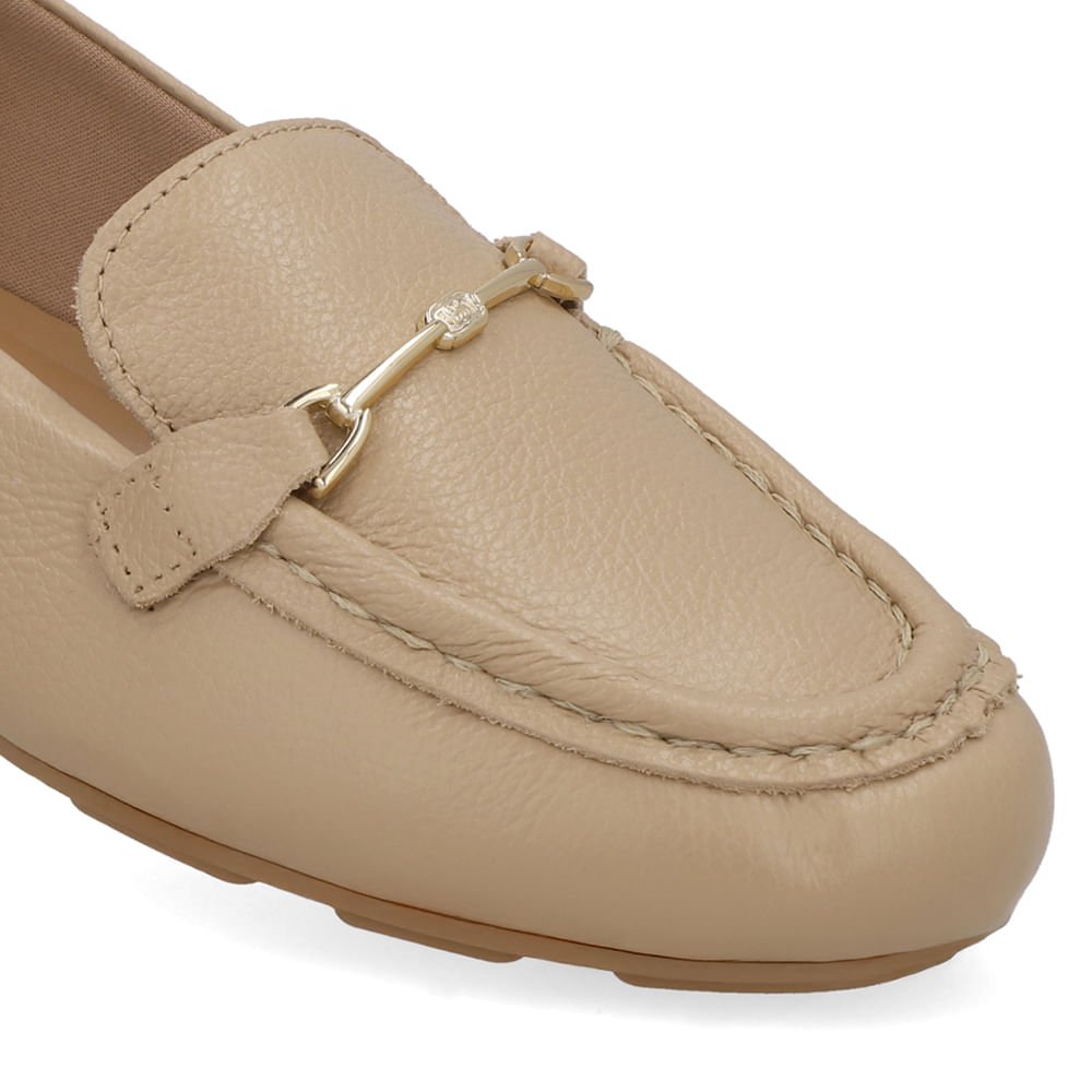 Mocassim Bege Couro Bridão Pinhão 4