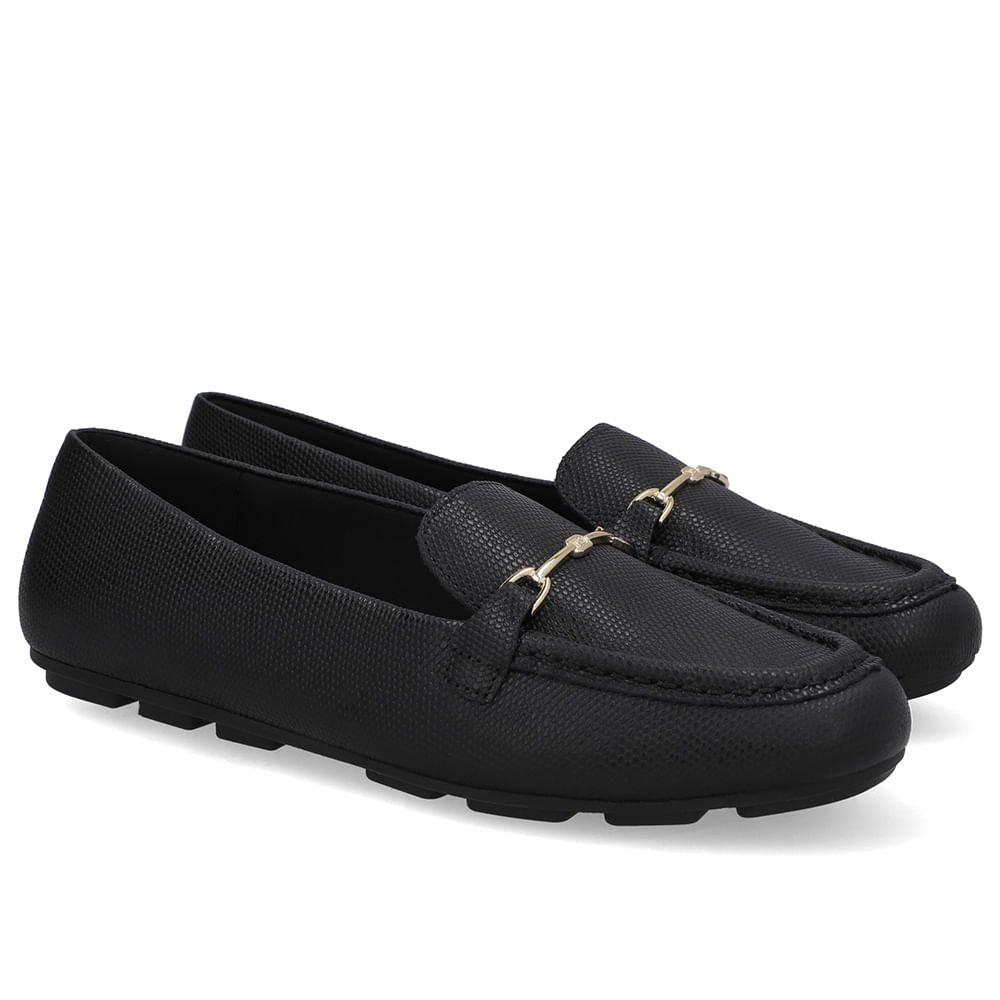 Mocassim Preto Couro Bridão Preto 2